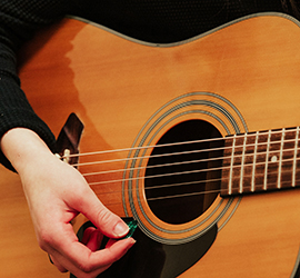 Acoustic guitar and chip