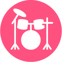 Pink drums icon